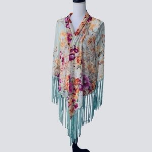 MILLAU SHEER FRINGED BOHO OPEN SLEEVED CARDIGAN KIMONO